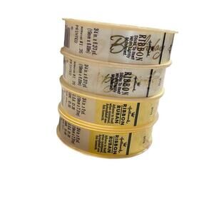 NEW Hallmark Self Stick Ribbon Gold Embossed Happy Birthday & Solid Yellow